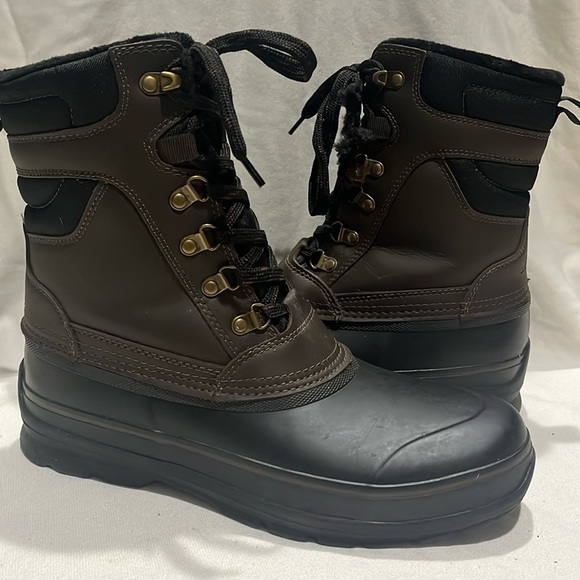 Khombu Men Insulated Duck Boots Kenny Size US 9 M Brown Leather - Picture 6 of 9